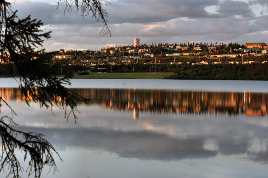 View of Wabush, Labrador showing the town landscape and nearby mining and natural resource areas